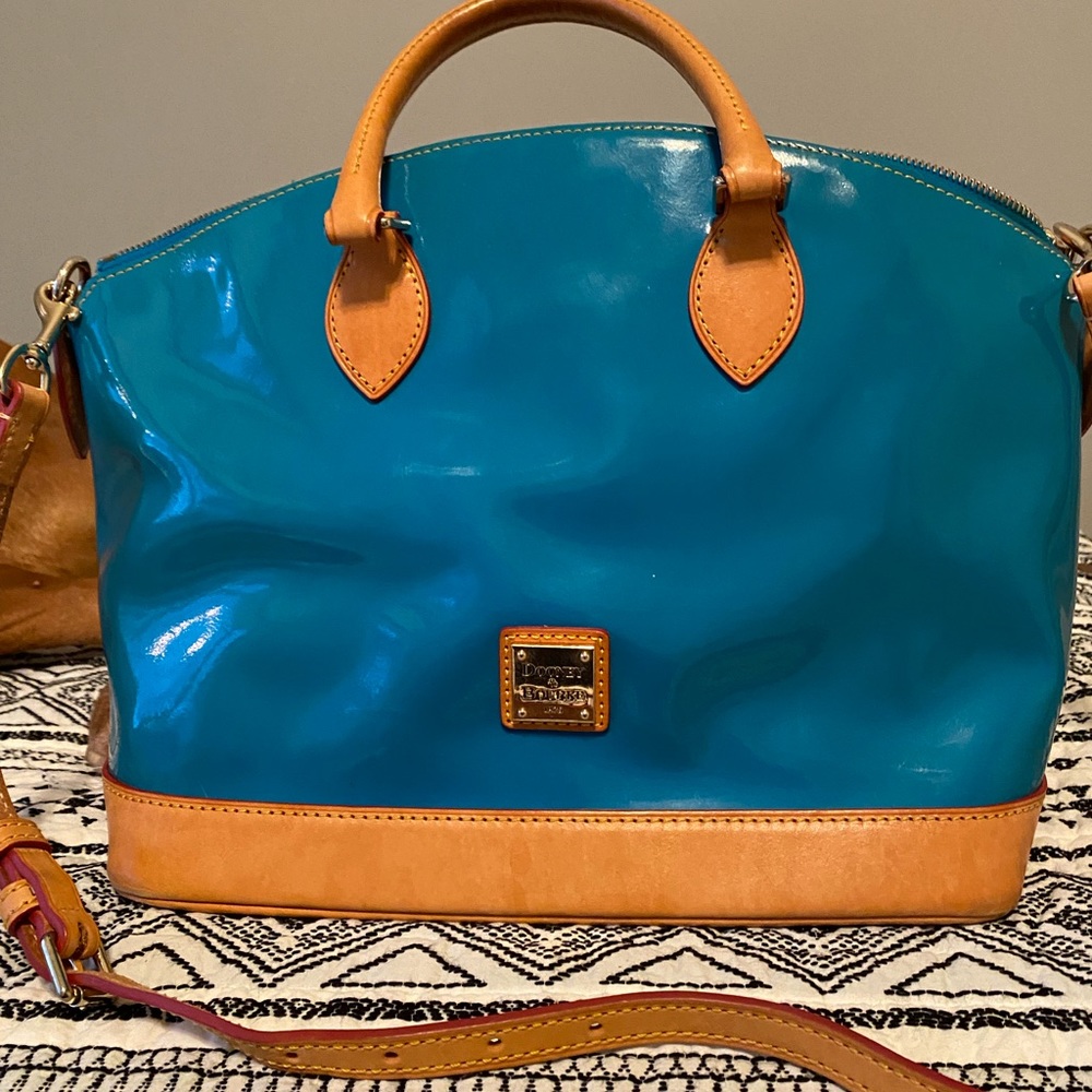 Teal Patent Leather Dooney and Bourke bag